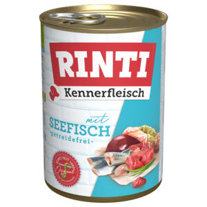 6 x 400g RINTI Kennerfleisch Hrană umedă câini – Pește marin