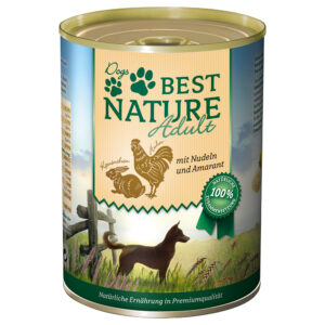 6x400g Iepure, pui și paste Dog Adult Best Nature Hrană câini