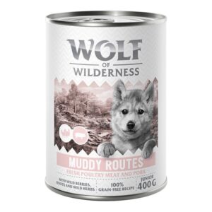 6x400g Pasăre cu porc Muddy Routes Junior Wolf of Wilderness