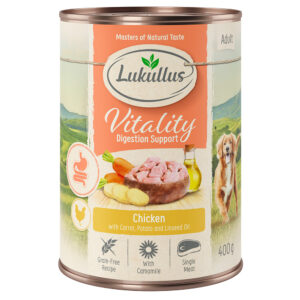 6x400g Pui Vitality Digestion Lukullus Hrană umedă fără cereale câini