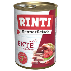 6x400g RINTI Kennerfleisch Hrană umedă câini – Rață