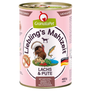 6x400g Somon & curcan Liebling’s Mahlzeit GranataPet Hrană umedă câini