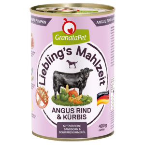 6x400g Vită Angus & dovlecel Liebling’s Mahlzeit GranataPet Hrană umedă câini