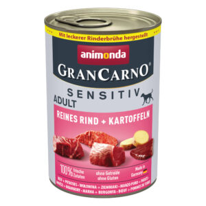 6x400g Vită pură și cartofi Adult Sensitive Animonda GranCarno Hrană umedă câini