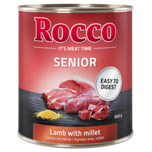 6x800g Senior Rocco Hrană umedă câini – Miel și mei