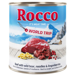 6x800g Turul Lumii Rocco Hrană umedă câini – Mistret cu paste