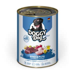 6x800g Vită și curcan Adult Doggy Dog Hrană umedă pentru câini
