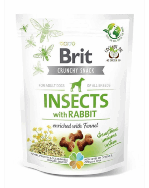 BRIT Care Dog Crunchy Crakcer Insect&Rabbit Recompense pentru caini, cu insecte si iepure 200 g