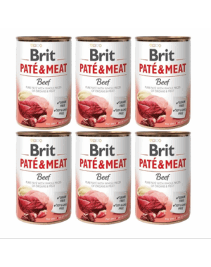 BRIT Pate&Meat beef 6×400 g pate cu vita pentru caini