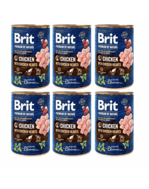 BRIT Premium by Nature Chicken and hearts 6×400 g pui si inimi, hrana naturala caini