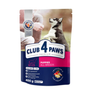 CLUB 4 PAWS Premium Puppy, Pui, hrană uscată câini junior CLUB 4 PAWS Premium Puppies All Breeds, XS-XL, Pui, hrană uscată câini junior, 400g
