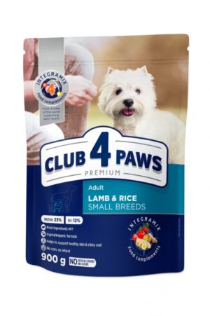 Club 4 Paws Hrana uscata caini adulti de talie mica, miel si orez 0,9 kg