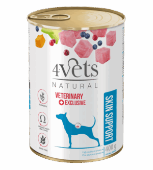 Dieta veterinara pentru caini cu simptome dermatologice, 4VetS Skin Support, 400g