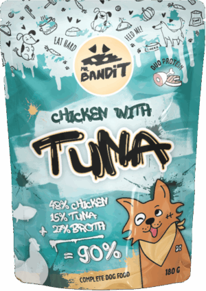 Hrană umedă pentru câini Mr. Bandit DuoProtein, pui și ton,180g