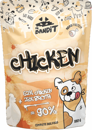 Hrană umedă pentru câini Mr. Bandit MonoProtein, pui in sos,180g