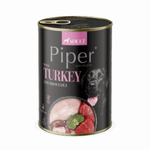 Hrana umeda pentru caini PIPER DOG, curcan si brocolli, 400g