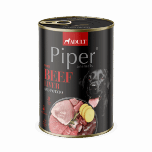 Hrana umeda pentru caini PIPER DOG, ficat de vita si cartof, 400g