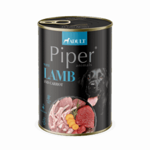 Hrana umeda pentru caini PIPER DOG, miel si morcov 400g