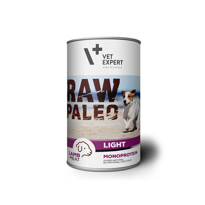 Hrana umeda pentru caini, RAW PALEO Light, conserva monoproteica, miel, 400 g