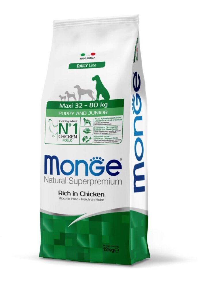 Monge Natural Superpremium Puppy & Junior Maxi - Pui si Orez - 12kg
