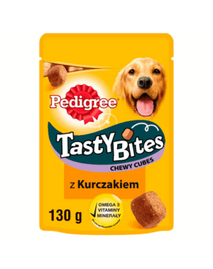 PEDIGREE Tasty Bites Chewy Cubes Recompense cu pui, pentru caini 130 g
