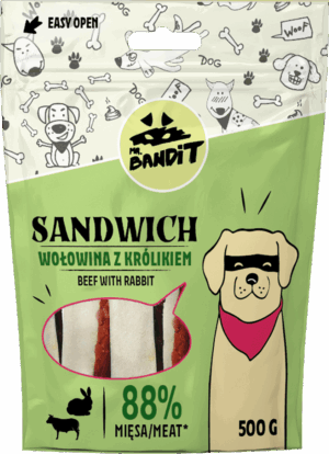 Recompense pentru caini Mr. Bandit SANDWICH with rabbit 500g