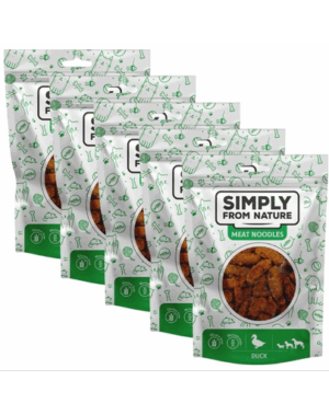 SIMPLY FROM NATURE Meat Noodles cu rata pentru caini 5×80 g