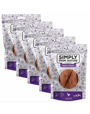 SIMPLY FROM NATURE Meat Strips 5×80 g benzi pui pentru caini