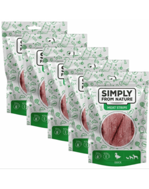 SIMPLY FROM NATURE Meat Strips 5×80 g fasii rata snack caini