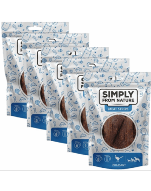 SIMPLY FROM NATURE Meat Strips 5×80 g recompensa din fazan, pentru caini