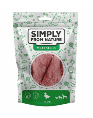 SIMPLY FROM NATURE Meat Strips Recompense pentru caini, benzi cu rata 80 g