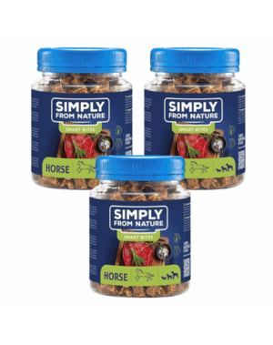 SIMPLY FROM NATURE Smart Bites Recompense caini, din cal 3×130 g