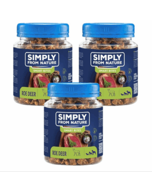 SIMPLY FROM NATURE Smart Bites Recompense pentru caine 3×130 g caprioara