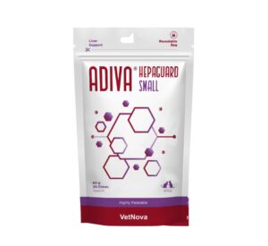 Tablete masticabile pentru sustinerea functiei hepatice, talie mica, ADIVA® Hepaguard Chews, VetNova, 30