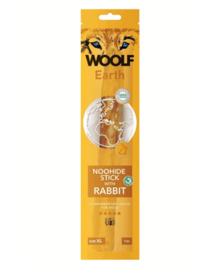 WOOLF Earth Noohide Stick with Rabbit XL 85g baton cu iepure pentru caini