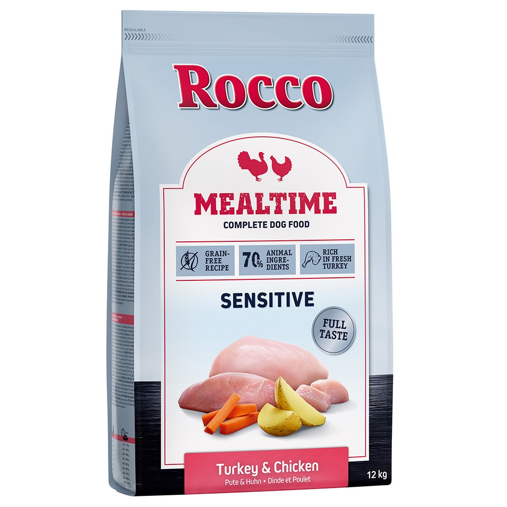 12kg Curcan & pui Sensitive Rocco Mealtime Hrană uscată câini