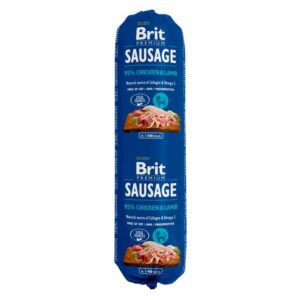 12x800g Pui & miel Sausage Brit Hrană umedă câini