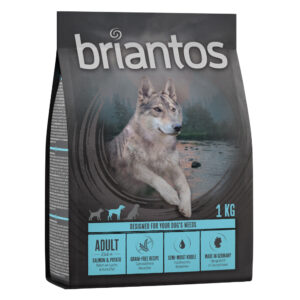 1kg Somon & cartofi Adult Briantos Hrană uscată fără cereale câini