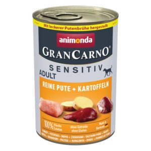 6x400g Curcan pur și cartofi Adult Sensitive Animonda GranCarno Hrană umedă câini