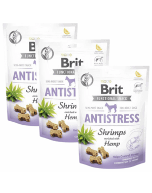 BRIT Care Dog Functional Snack Shrimp Anatistress 3×150 g recompense control stres caini