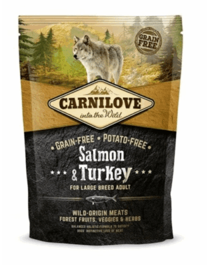 CARNILOVE Salmon&Turkey Adult large breed Hrana uscata pentru caini adulti de talie mare, cu somon si curcan 4 kg