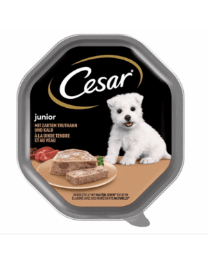 CESAR Junior pate pentru pui de catel 150 g curcan si vitel