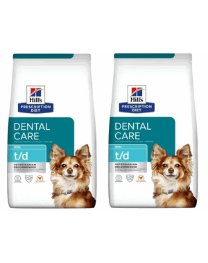 HILL’S Prescription Diet Dental Care t/d Mini 6 kg (2×3 kg) pentru caini talie mica cu afectiuni orale