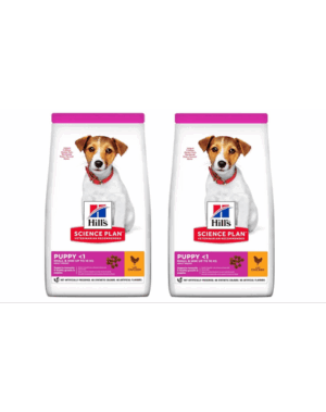 HILL’S Science Plan Canine Puppy Small&Mini Chicken 6 kg (2 x 3 kg) hrana uscata catei si femele gestante