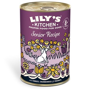 Lilys Kitchen for Dogs Senior Recipe with Turkey, Cranberries and Parsnips, Pachet 3 X 400 g