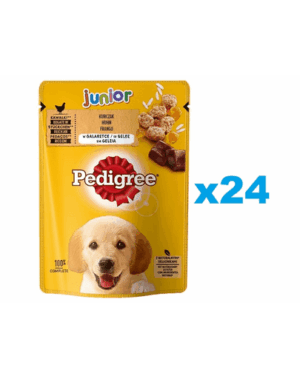 PEDIGREE Junior 24x100g Hrana umeda cu pui si orez pentru catei
