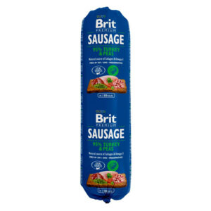 12x800g Curcan & mazăre Sausage Brit Hrană umedă câini