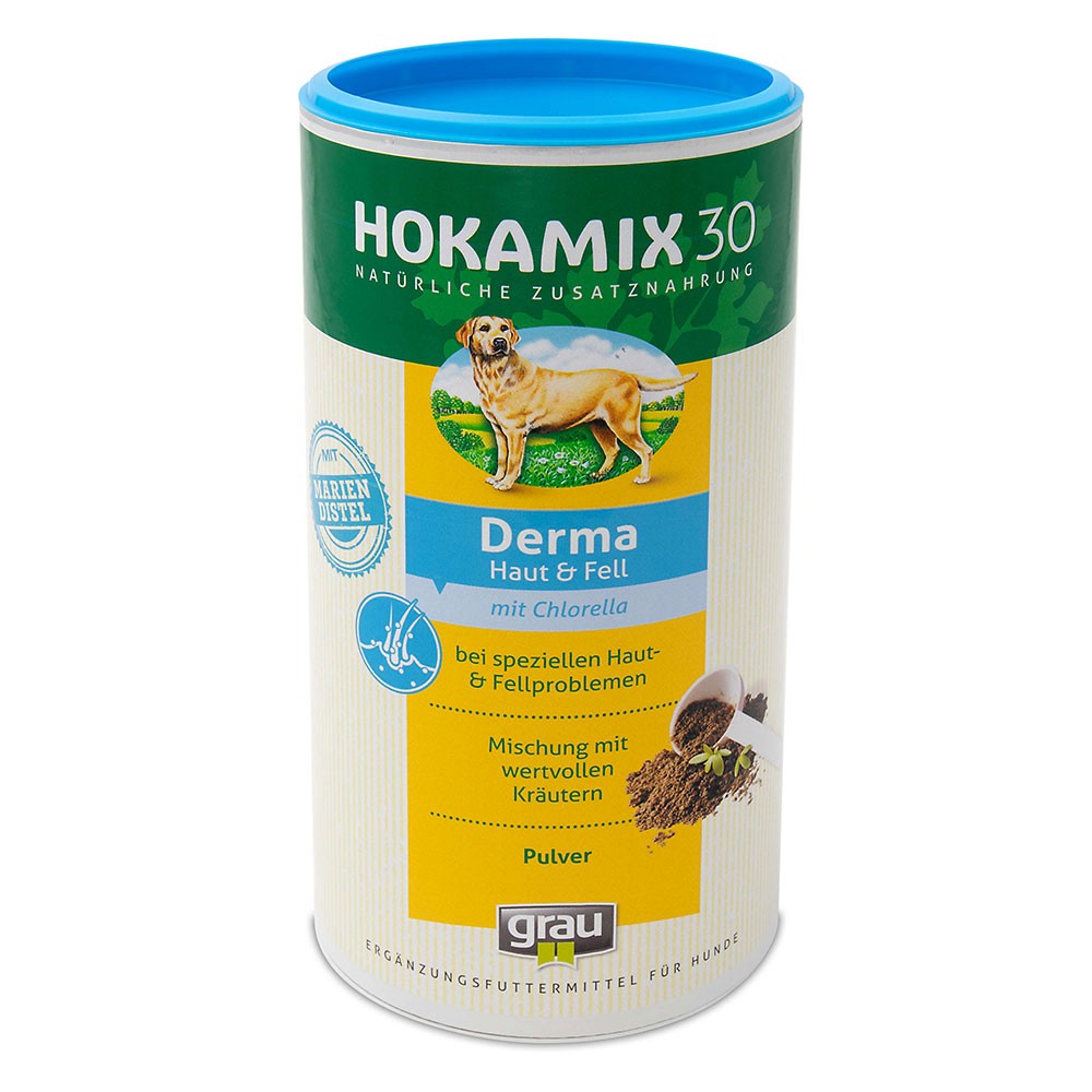 2x750g Derma HOKAMIX 30 Pudră pentru piele & blană câini
