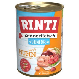 6x400g Junior Kennerfleisch RINTI Hrană umedă câini – Pui