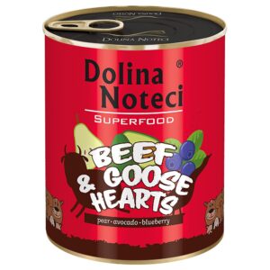 6x800g Vită și inimi de gâscă Superfood Dolina Noteci Hrană câini